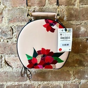 BRAND NEW Zara Embroidered Floral Bag